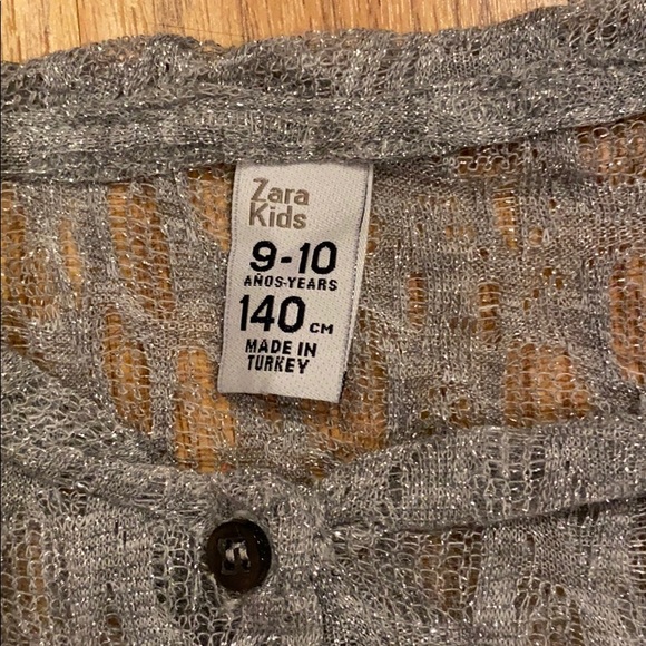 Zara silver lace knit cardigan (sizes 9-10&11-12) - Picture 2 of 4